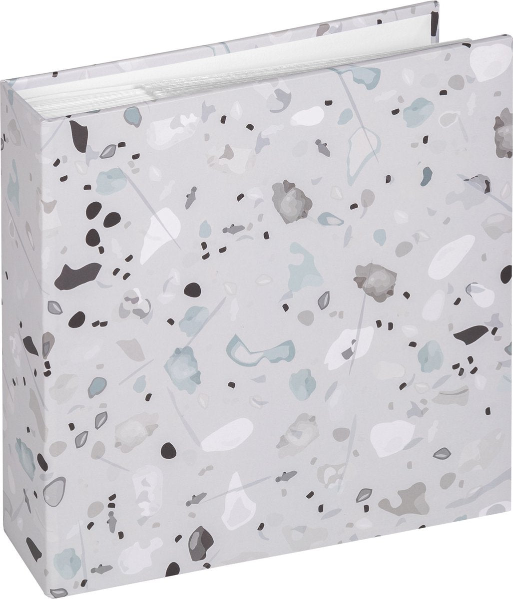 Walther me-298-3 terrazzo - memo-lageralbum - størrelse 22 x 22 cm - 200 billeder 10 x 15 cm - stengrå