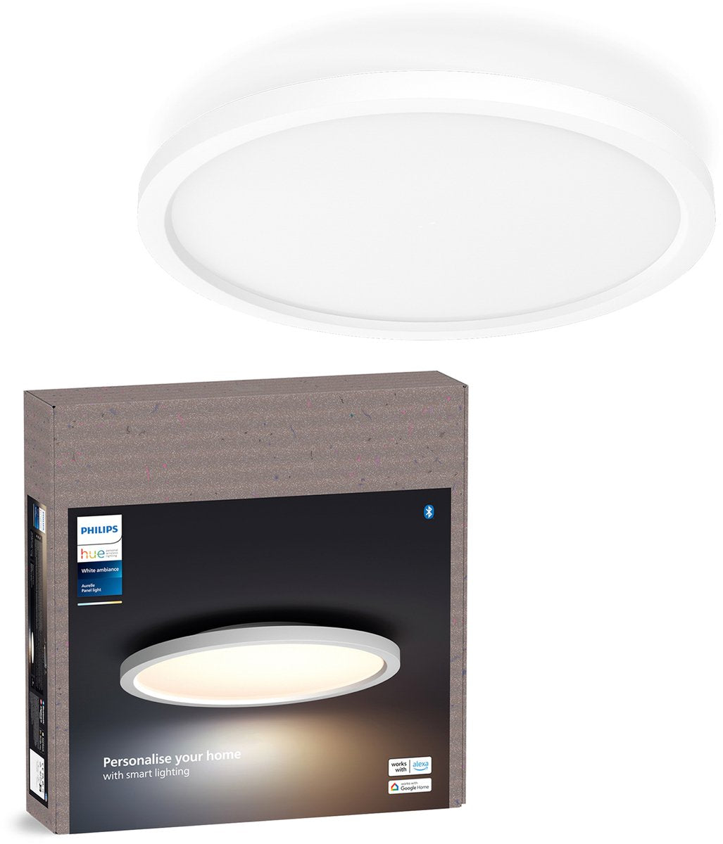 Philips hue aurelle paneellamp – warm- tot koelwit licht – wit – rond