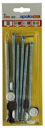 Celo 1015421 - 6 vinduesskruer fsb 152mm + dækhætter 502722 | 5 stk
