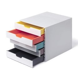 Slidstærk kommode varicolor mix 5 a4 hvid
