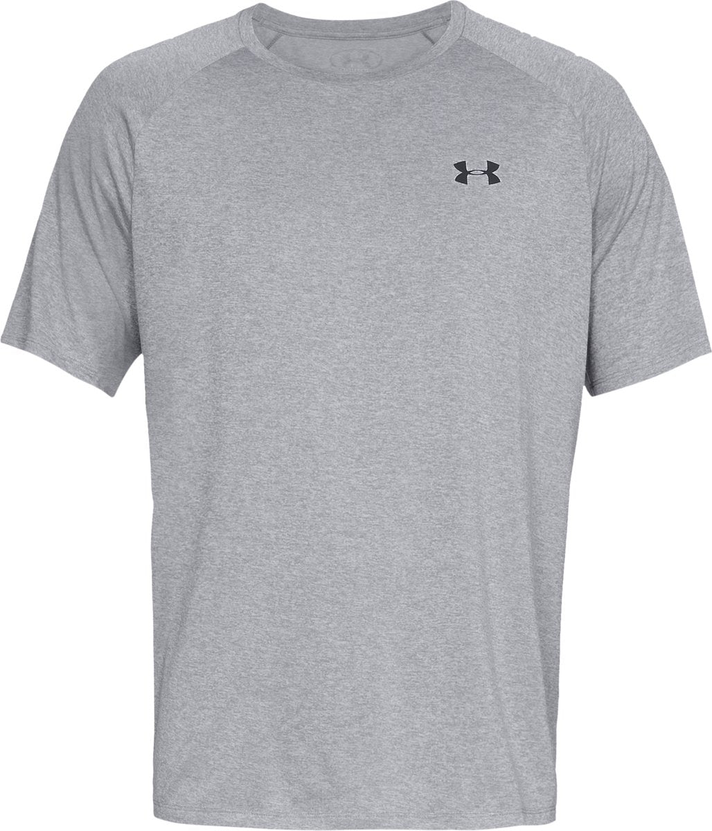 Under Armour UA Tech 2.0 SS Tee-Gry herre sportstrøje - Steel Light Heather - Sort