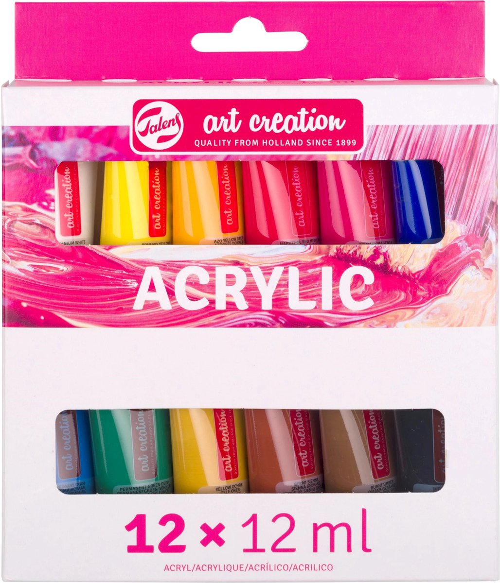 Talens art creation akrylfarvesæt, 12x12ml