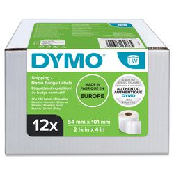 Dymo originele labelwriter grote verzendlabels naamkaarten | 54 mm x 101 mm | 12 rollen met elk 220 stuks (2640 zelfklevende etiketten)| geschikt voor de labelwriter labelprinters | gemaakt in europa