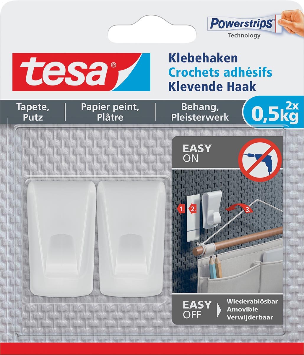Tesa 1063382 - ® selvklæbende krog tapet og gips 0,5 kg | 8 stk