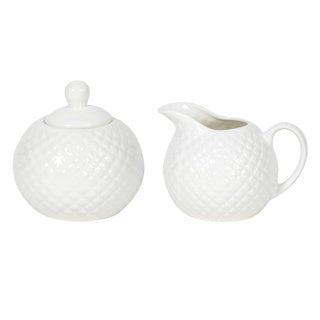 Mælke og sukkerskål diamantporcelæn