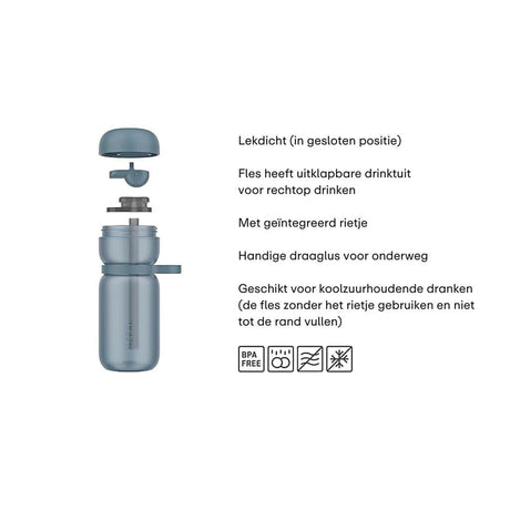 Mepal sportsflaske flip - grafit sort - 600ml