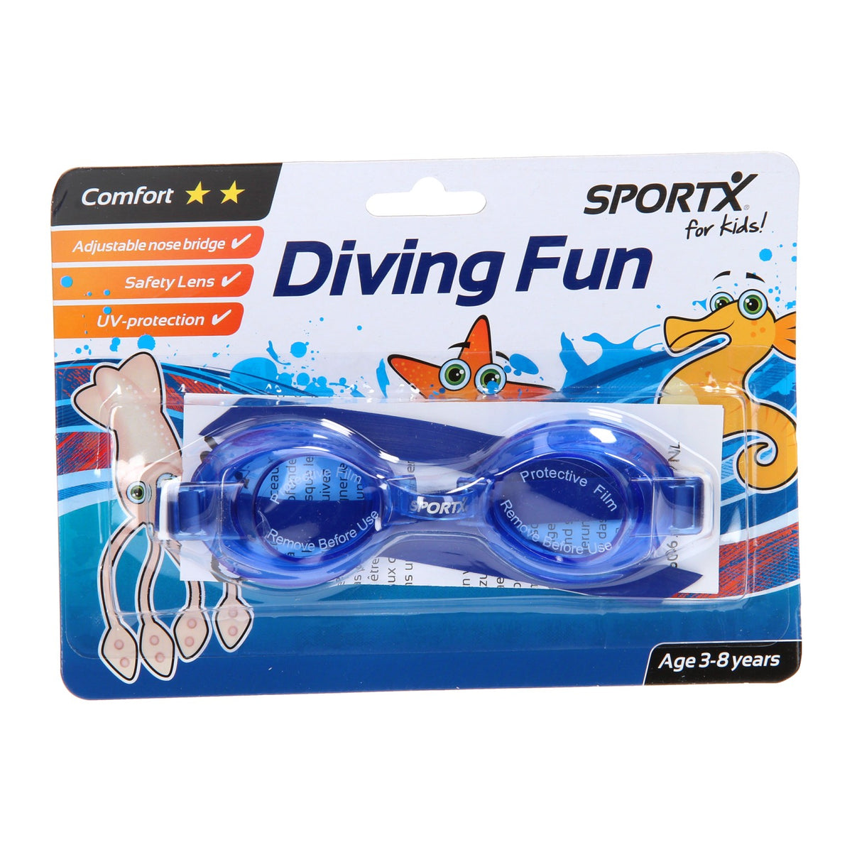 Sportx Kids Swimming Glasses Comfort - Blue
