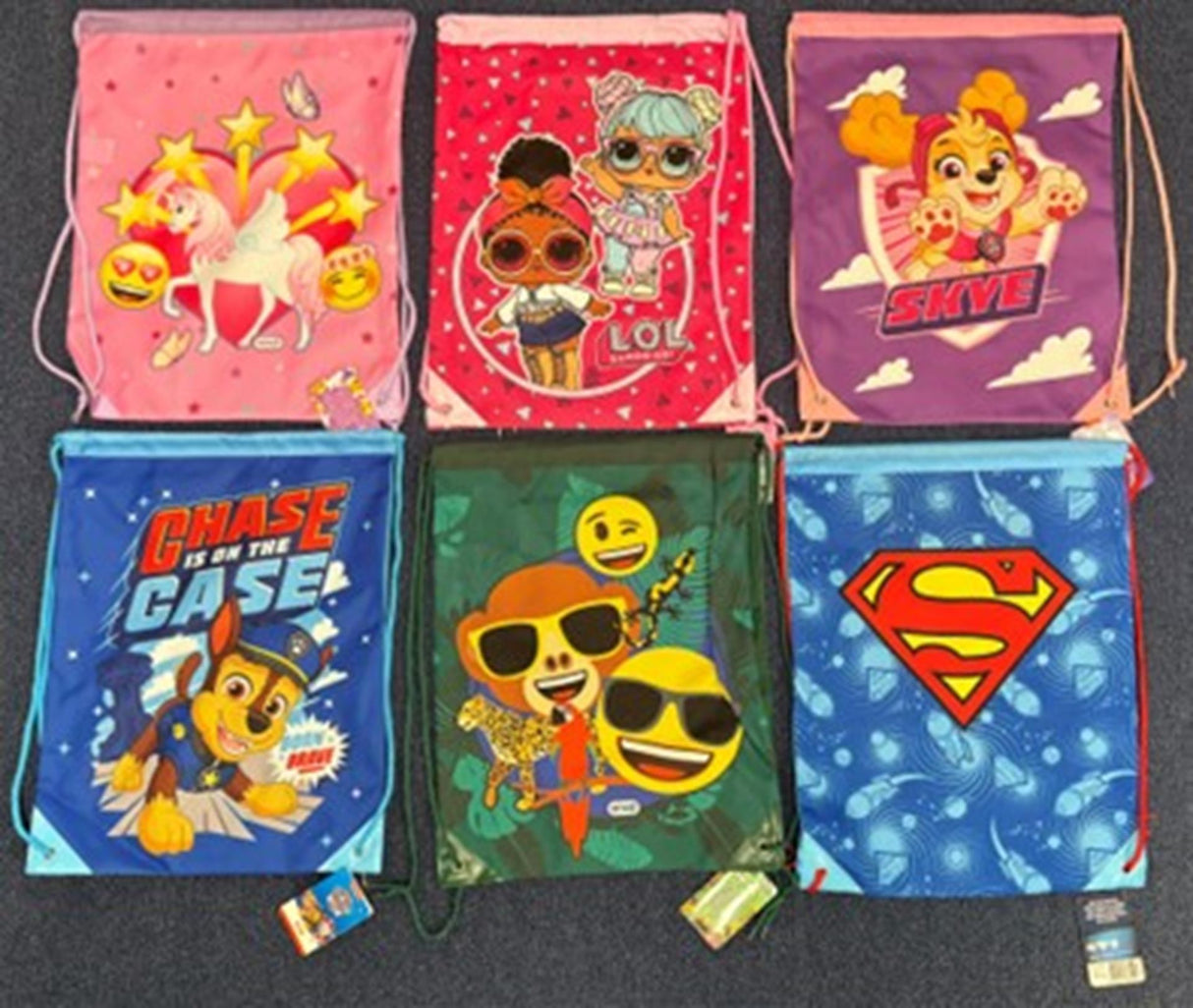 Gymnastiktaske 32x40cm 6 assorteret gymtaske 32x40cm 6 assorteret
