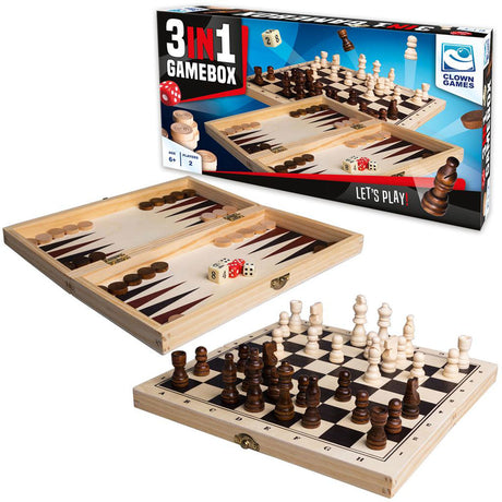 Clown games 3in1 spellendoos hout