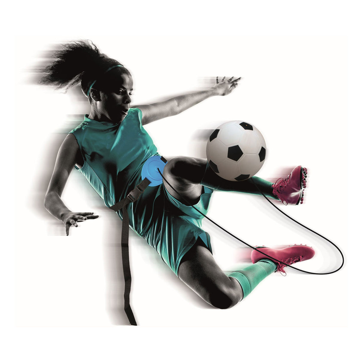 Sportx fodboldtræner - boldspil - bolddiameter 20cm - elastisk snor