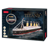 Cubic sjovt 3D puslespil Titanic med LED-belysning - 266 stk.