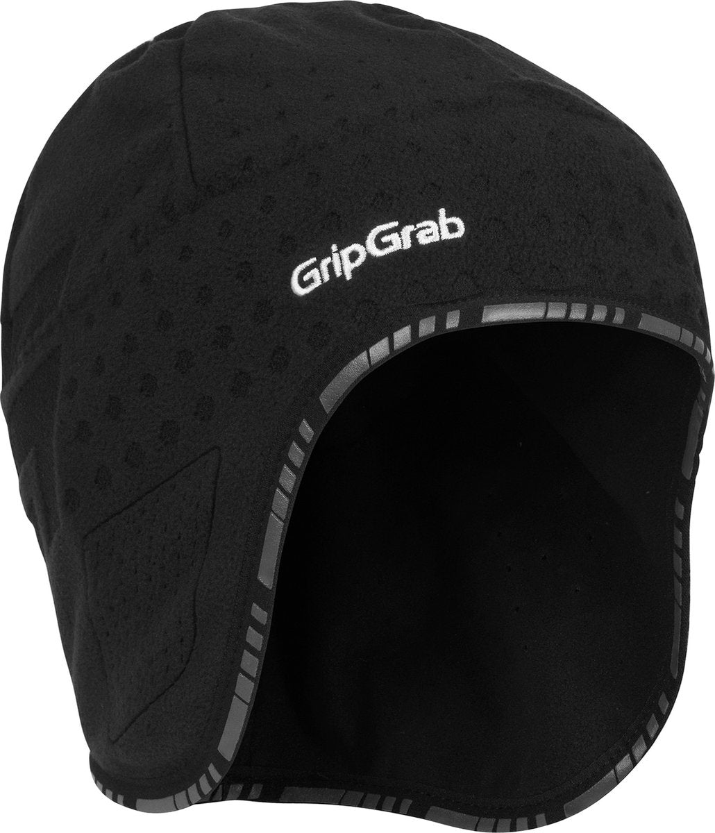 Gripgrab - aviator vindtæt svær vinter cykelhjelm hat cykling kasket - sort - unisex - størrelse m
