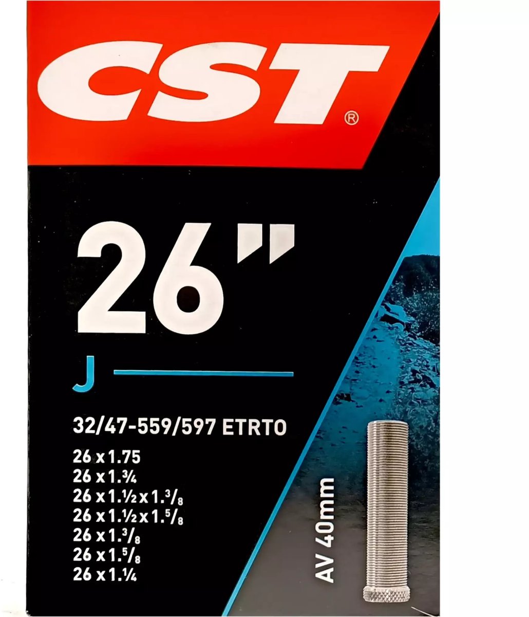 CST Inner Tube 26x1.75 26x1 3 8 ETRO 32 47-559 597, Ventil: Schrader Auto 40mm
