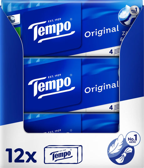 Tempo original - 4-lags servietter - 12 x 10 pakker = 120 pakker