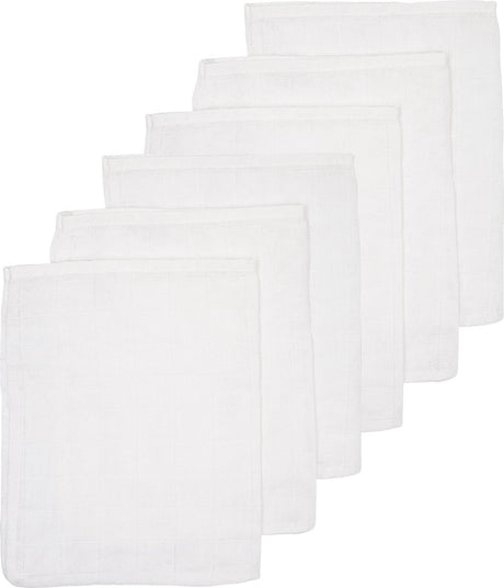 Meyco baby uni vaskeklude - 6-pak - hydrofil - hvid - 20x17cm
