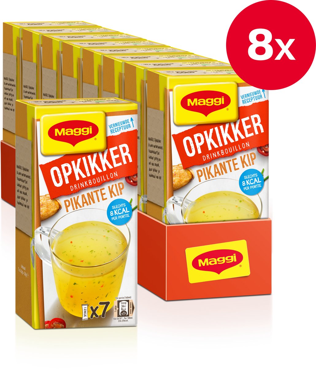 Maggi booster drikkebouillon krydret kylling - 8 æsker x 7 poser - værdipakke