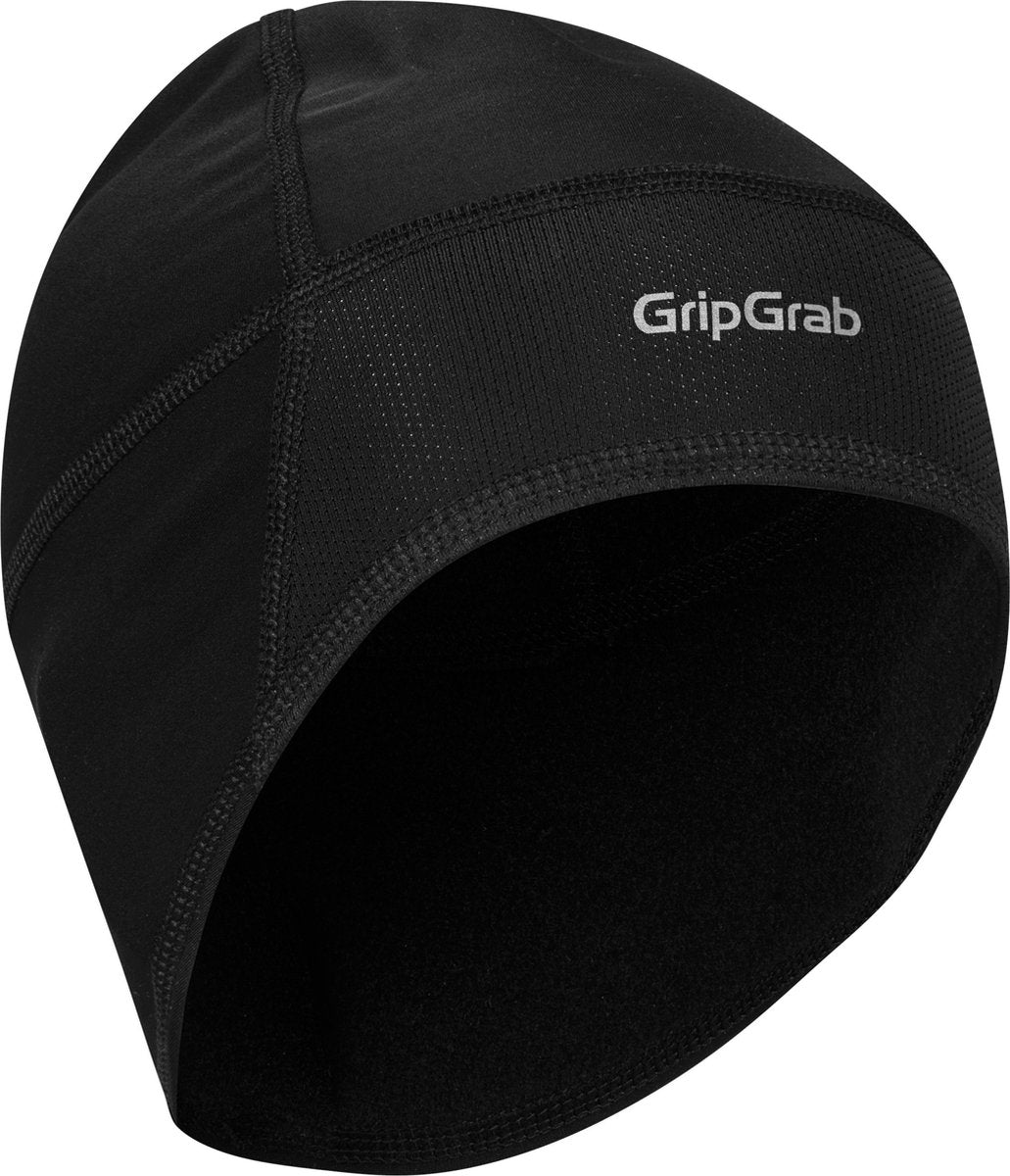 Gripgrab - termo vindtæt vinter cykelhjelm hat cykelkasket med vindtæt front - sort - unisex - størrelse m
