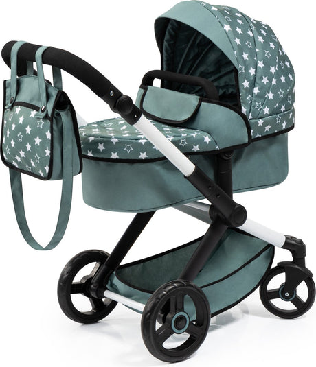 Bayer design - kombinationsdukkevogn xeo, taske, grøn, stjerner