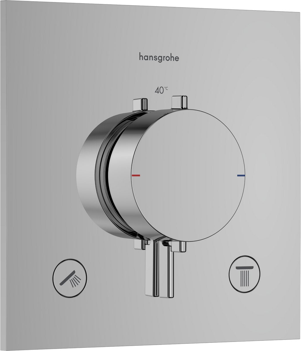 Hansgrohe ecostat comfort e - indbygget termostat - 2 funktioner - bruser - krom