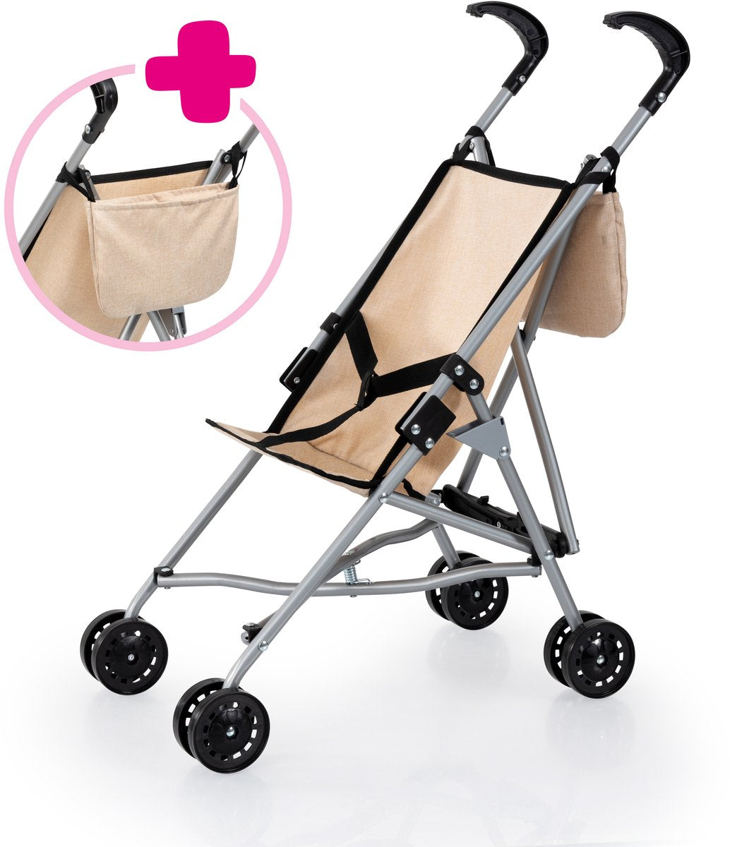 Bayer design dukkevogn med taske beige