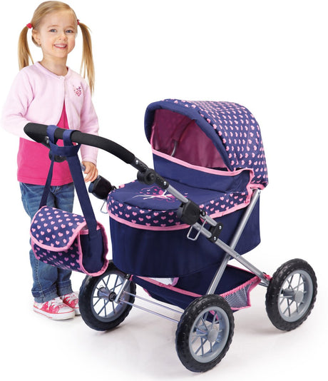Bayer design - trendy dukkevogn - blå og pink