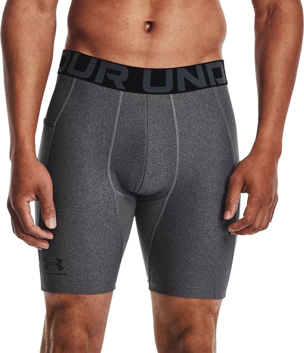 Under Armour UA HG Armour Shorts - Grå sportsbukser til mænd - Carbon Heather - Sort