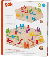 Goki træ ludo spil - klassisk brætspil til 6 spillere.