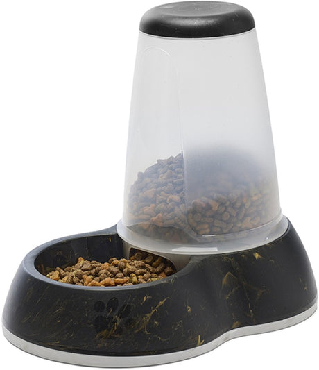Savic maddispenser - skridsikkert design sort guld - 3l, 32,5x22x29 cm, velegnet til katte og små hunde