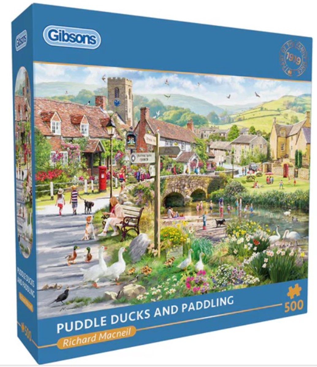 Gibsons - puddle ducks padling (af richard macneil) - 500 brikker 48×34cm (b×h) - puslespil for voksne