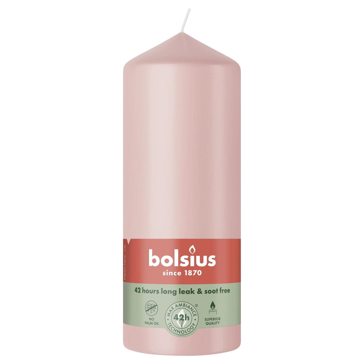 Bolsius søjlelys 150 58 misty pink