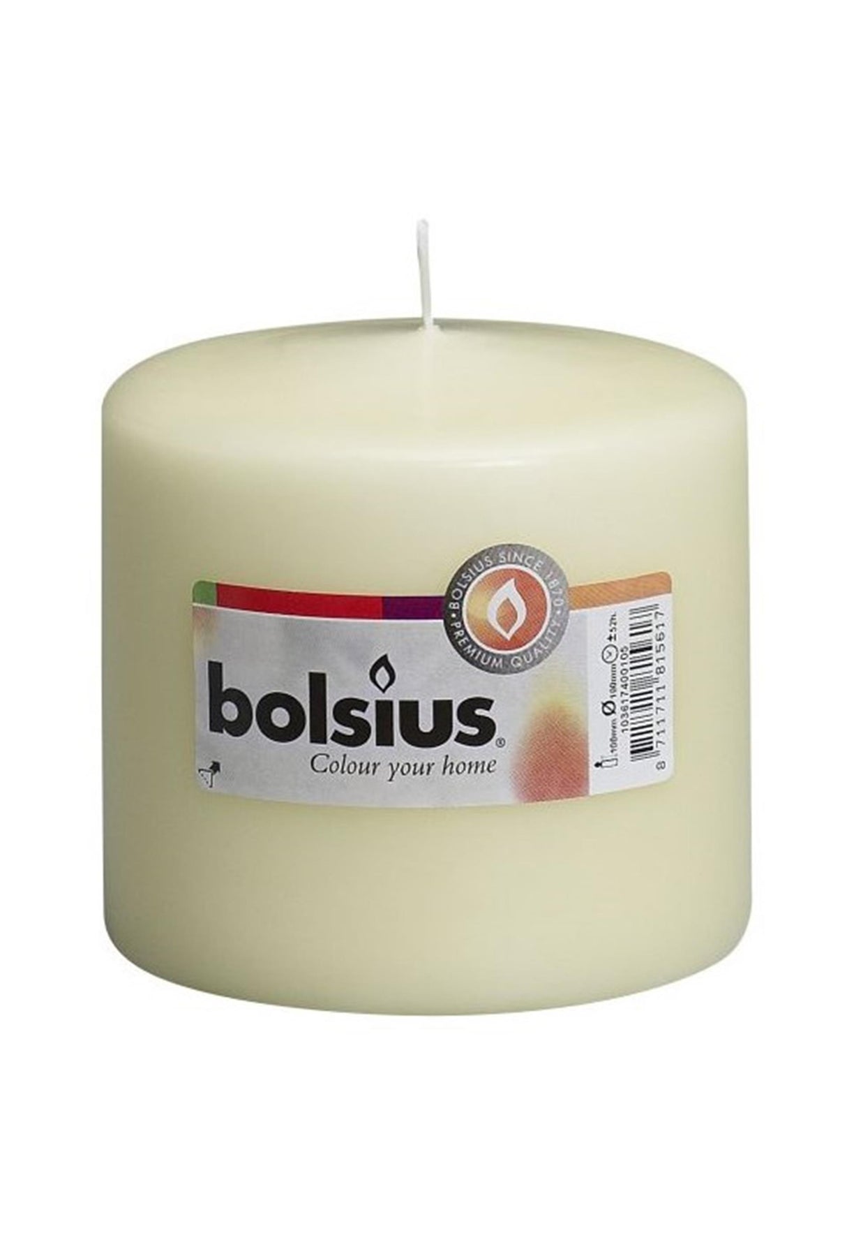 Bolsius søjlelys 100 100 mm elfenben