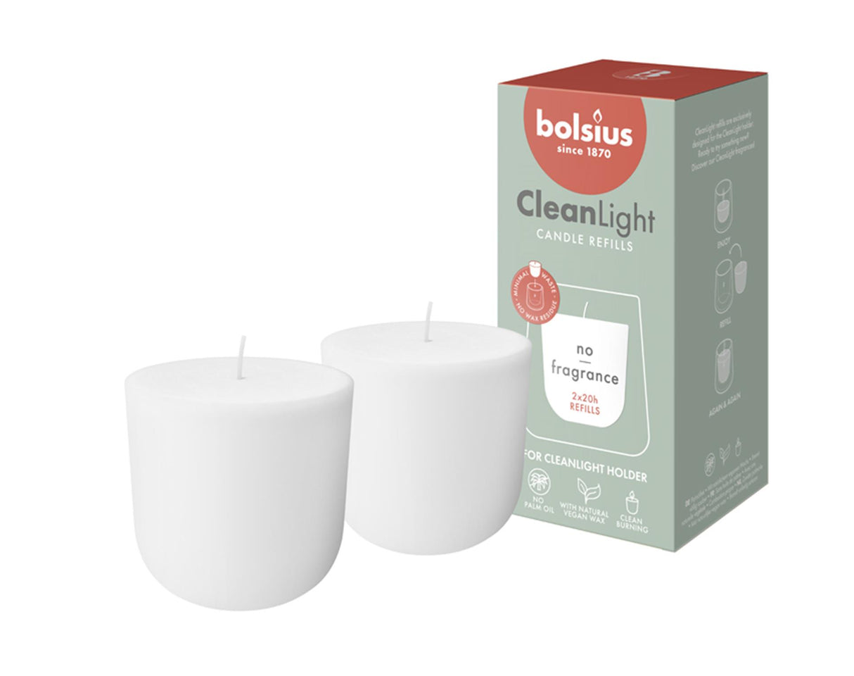 Bolsius refill clean light zero pakke med 2 stk<br>