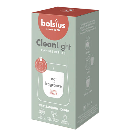 Bolsius refill clean light zero pakke med 2 stk<br>