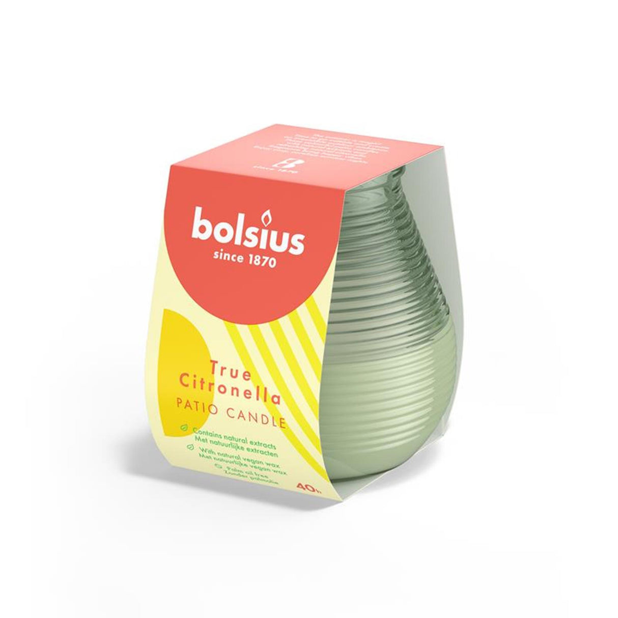 Bolsius olympic terrasse duftglas 94 91 ægte citronella grøn