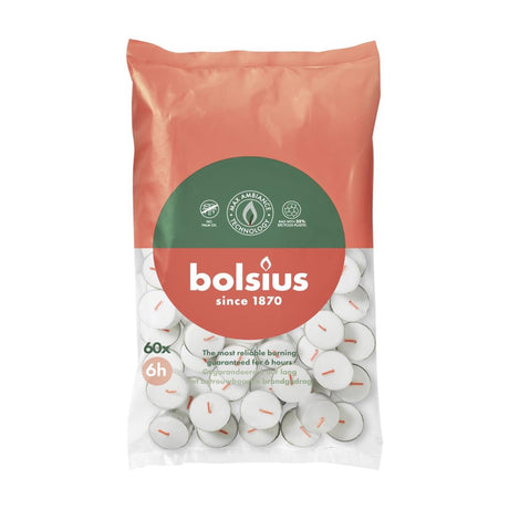 Bolsius fyrfadslys – 6 timers brændetid – pose med 60 stk