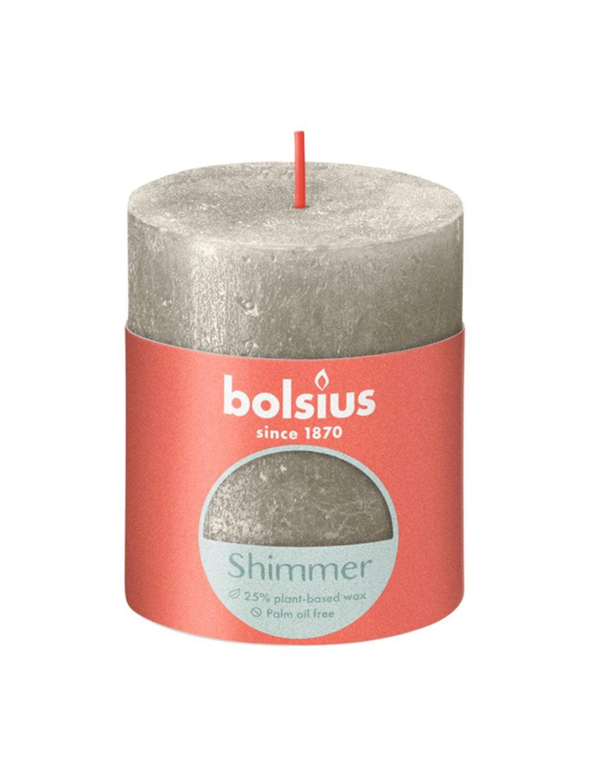 Bolsius rustik søjlelys 80 68 shimmer champagne