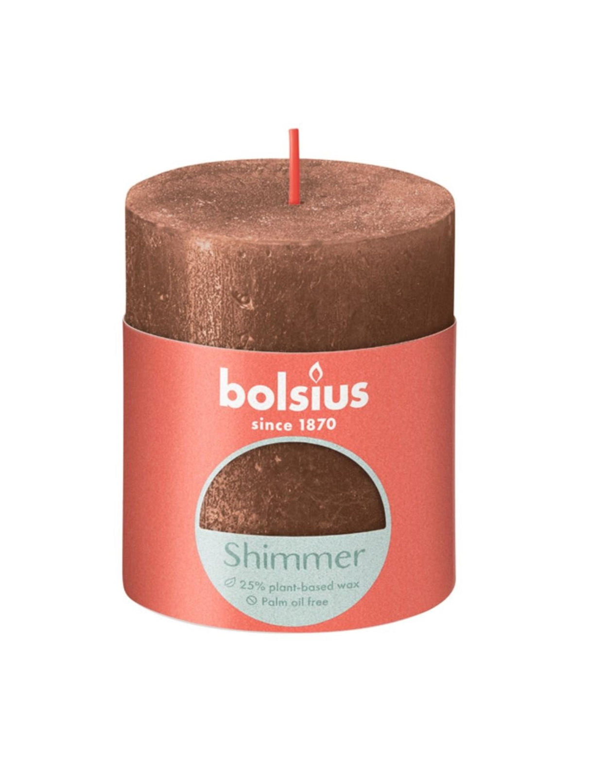 Bolsius rustik søjlelys 80 68 kobber