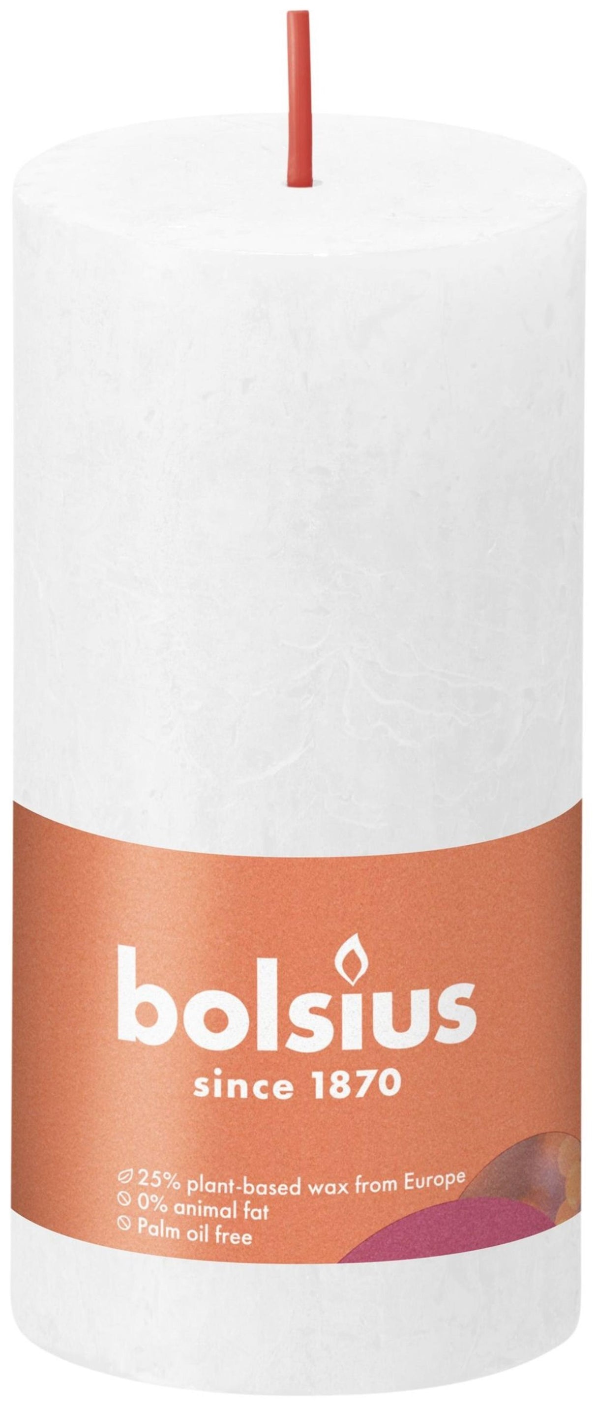 Bolsius shine kollektion rustik søjlelys 100 50 cloudy white - cloudy white