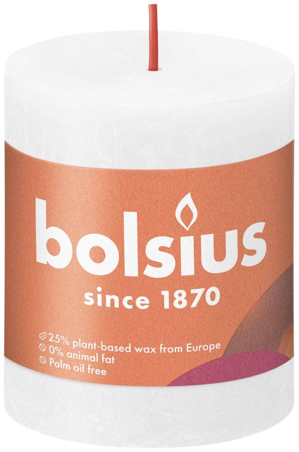 Bolsius søjlelys 8x6,8 cm hvid