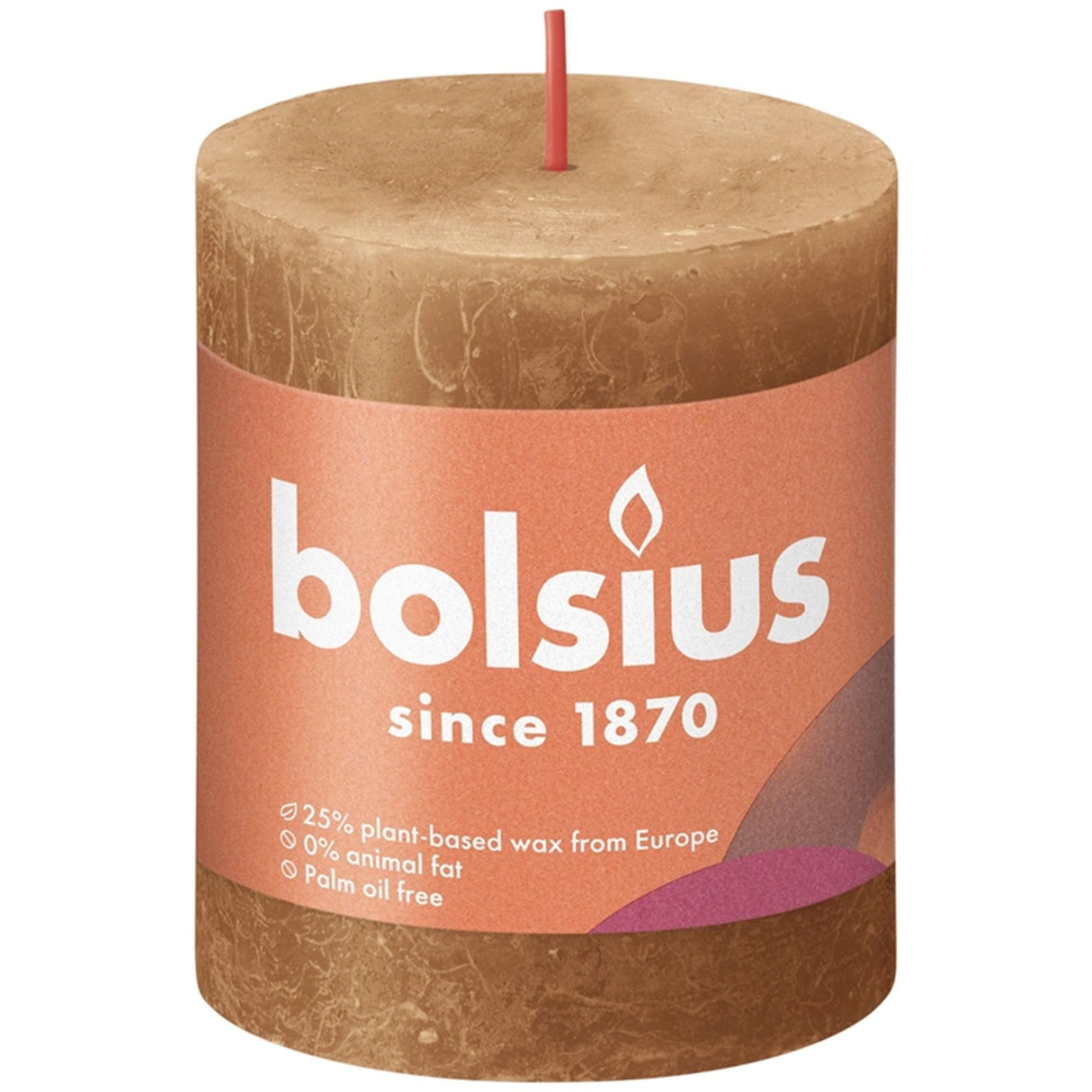 Bolsius shine kollektion rustik søjlelys 80 68 krydderi brun - krydret brun