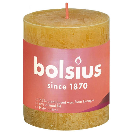Bolsius rustik søjle lys shine kollektion 80 68 honeycomb gul