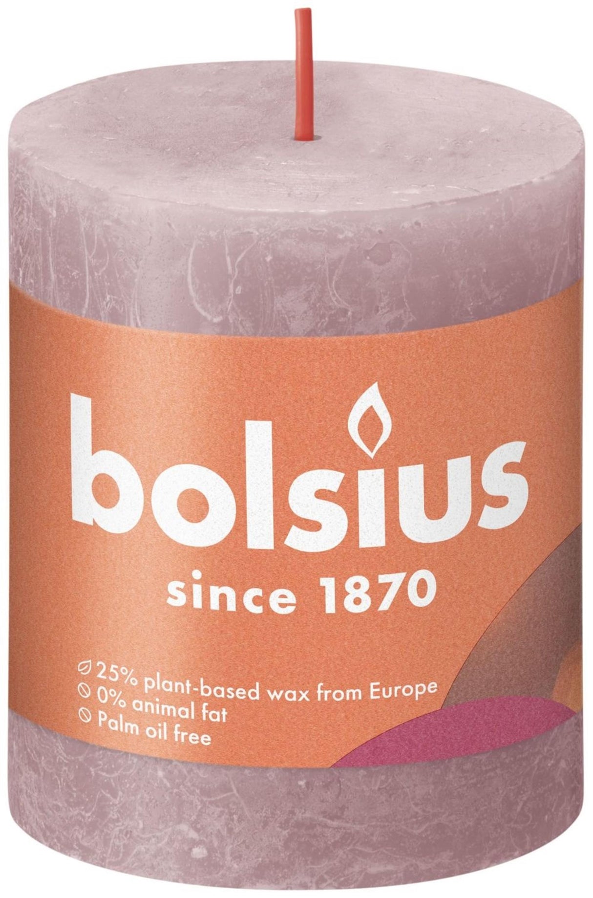 Bolsius shine kollektion rustik søjlelys 80 68 ask rose - ask pink