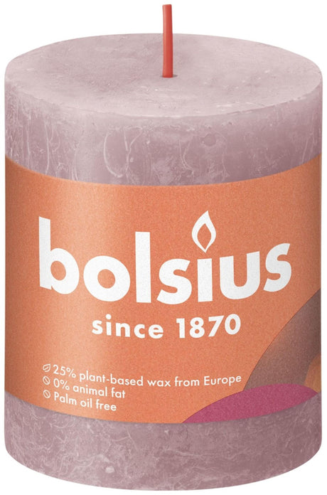 Bolsius shine kollektion rustik søjlelys 80 68 ask rose - ask pink