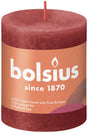 Bolsius shine kollektion rustik søjlelys 80 68 delikat rød - delikat rød