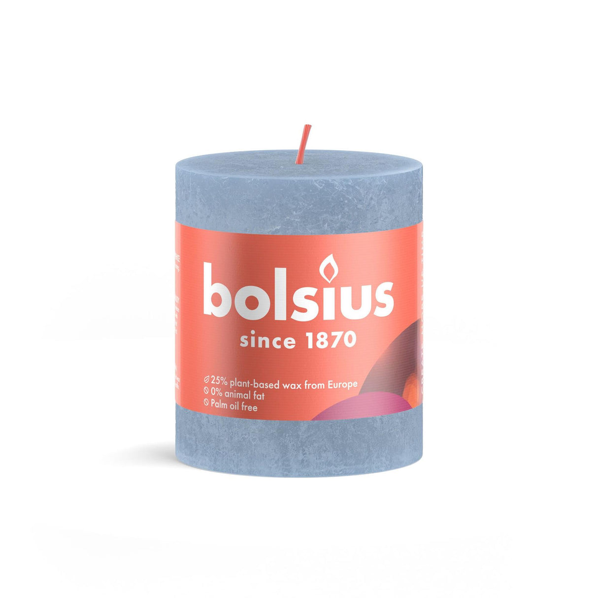 Bolsius søjlelys 80 68 rustik himmelblå-himmelblå