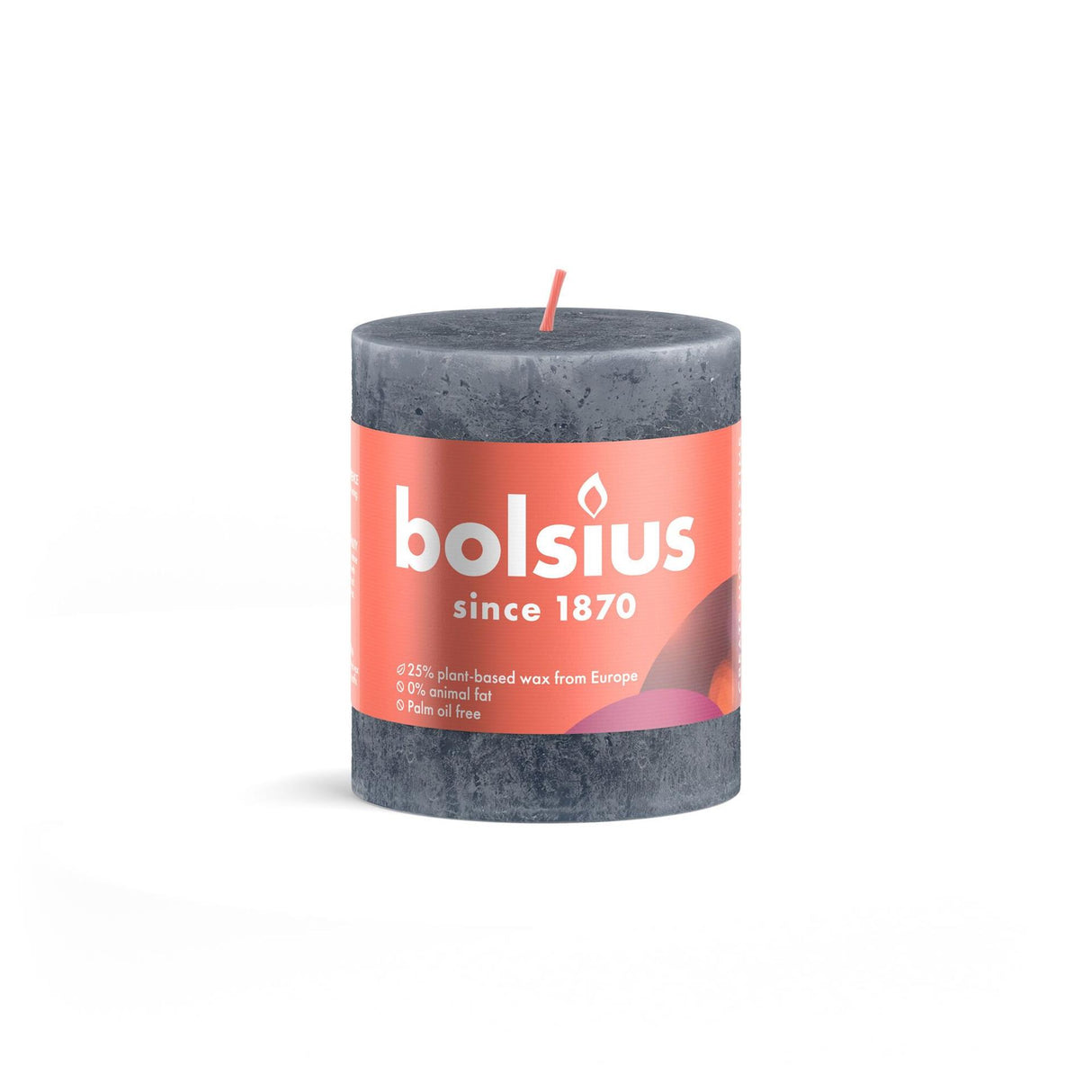 Bolsius søjlelys 80 68 rustik skiferblå- skiferblå