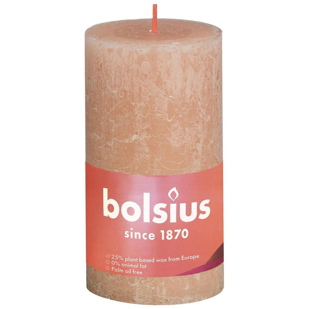 Bolsius rustik søjlelys shine kollektion 130 68 misty pink - misty pink