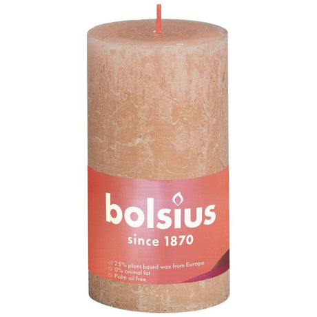 Bolsius rustik søjlelys shine kollektion 130 68 misty pink - misty pink