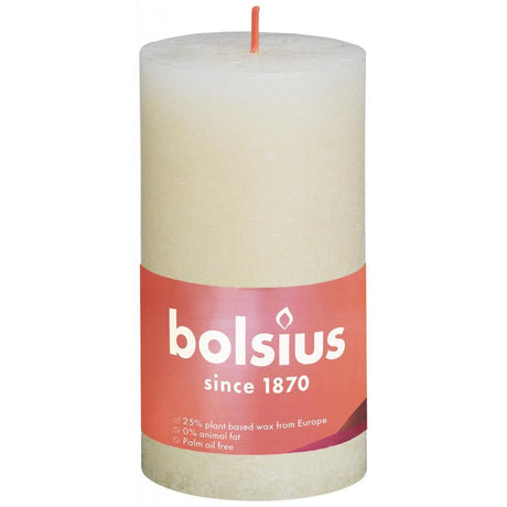 Bolsius shine kollektion rustik søjlelys 130 68 blød perle - blød perle