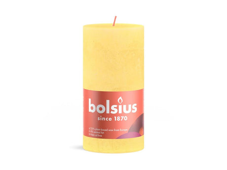 Bolsius shine kollektion rustik søjlelys 130 68 solgul